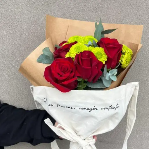 Bolsa de 6 rosas importadas